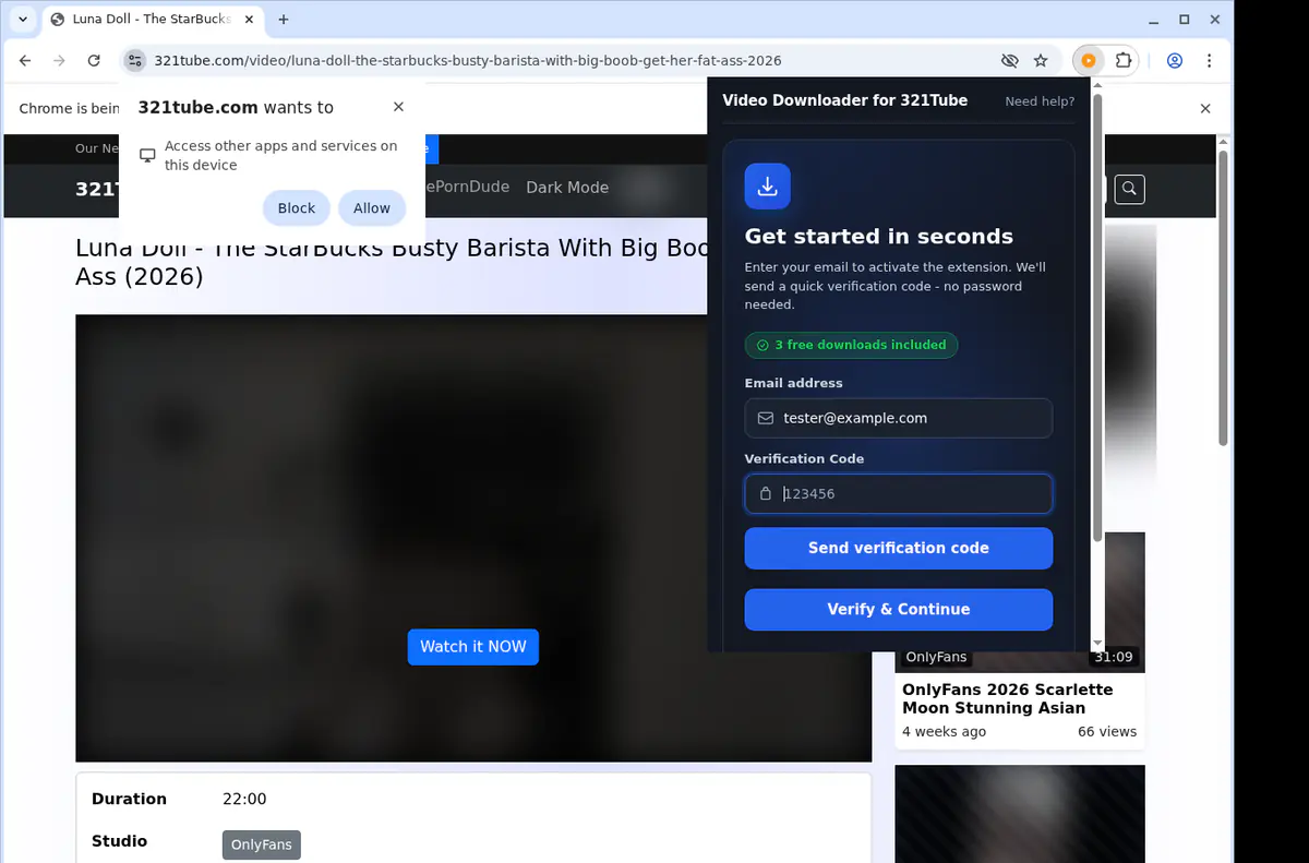 321tube Video Downloader browser extension screenshot 4